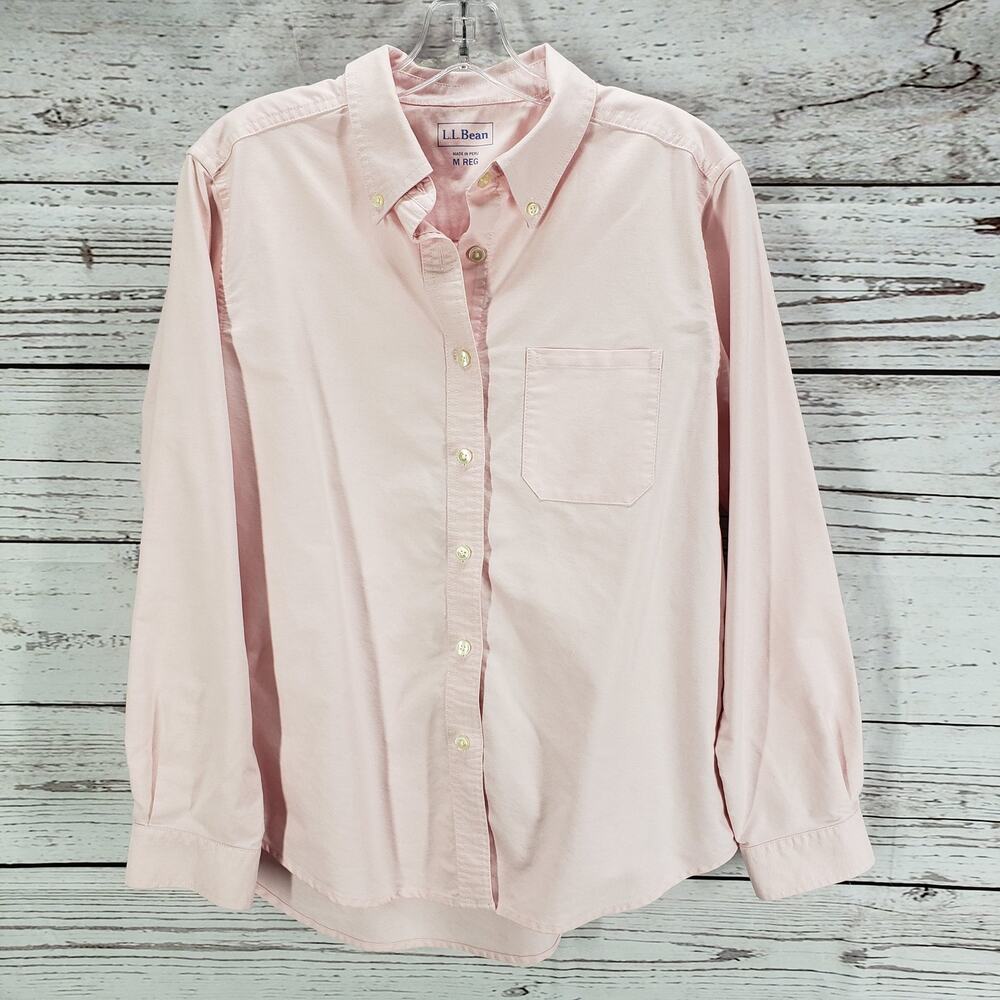 L.L. Bean Men's Pink 100%Cotton Long Sleeve Shirt Size Medium